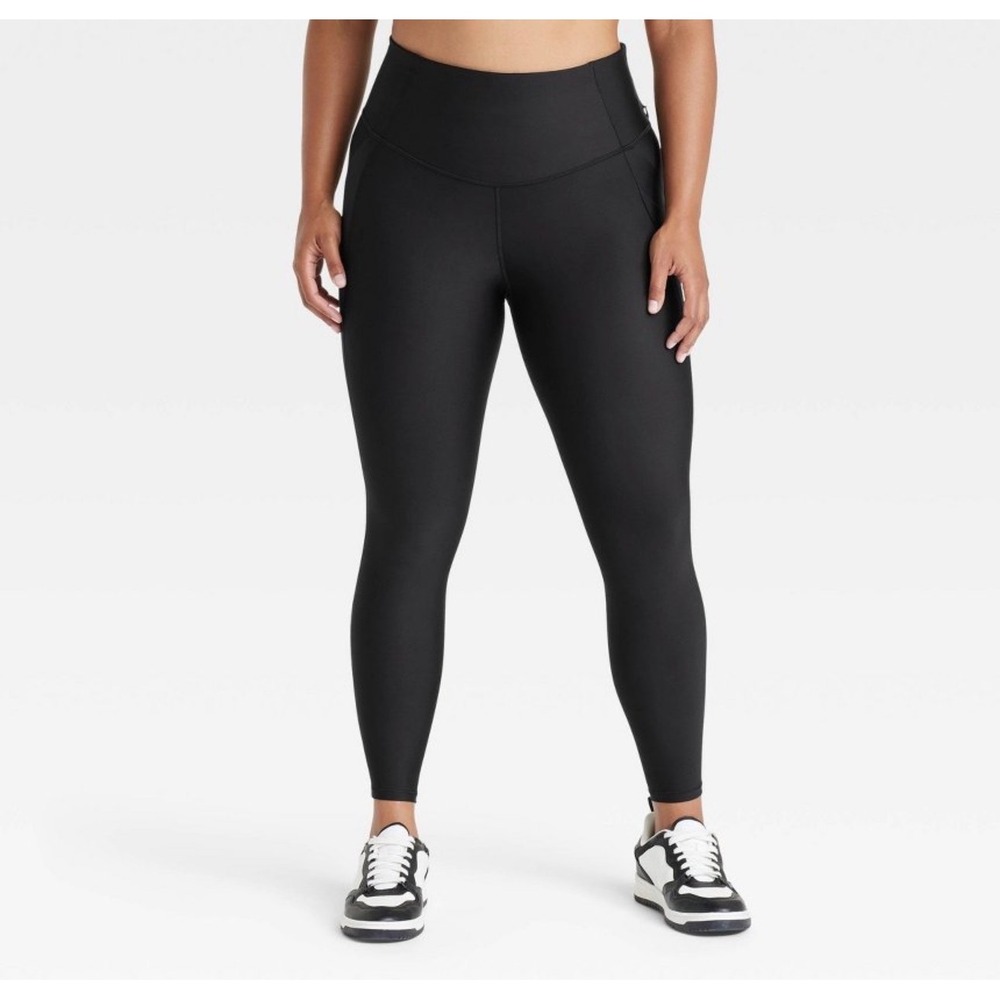 All in‎ Motion Black High Rise Effortless Support Pocketed Leggings Women Large